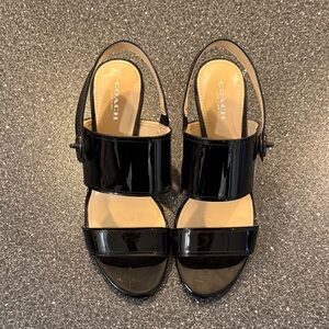 Coach Marla Patent Black Women's Sandals size 7.5